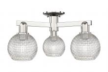 Innovations Lighting 716-3F-PN-G122C-6CL - Athens - 3 Light - 23 inch - Polished Nickel - Semi-Flush Mount