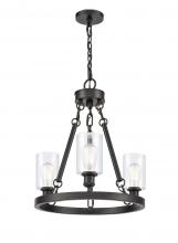 Innovations Lighting 820-BK-G802-LED - Clymer - 3 Light - 20 inch - Matte Black - Chain Hung - Mini Chandelier