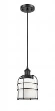 Innovations Lighting 916-1P-BK-G51-CE - Bell Cage - 1 Light - 5 inch - Matte Black - Cord hung - Mini Pendant