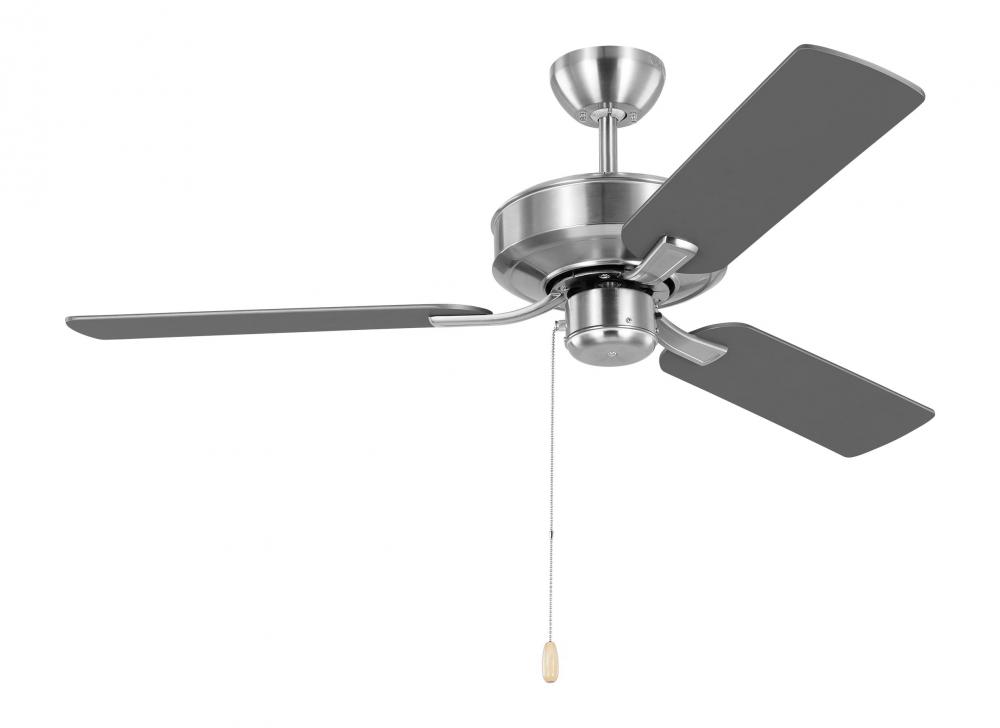 Linden 48'' traditional indoor brushed steel silver ceiling fan with reversible motor