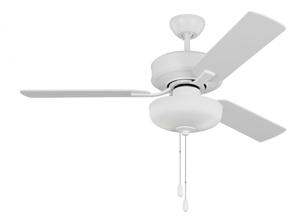 Linden 48'' traditional dimmable LED indoor matte white ceiling fan with light kit and rever