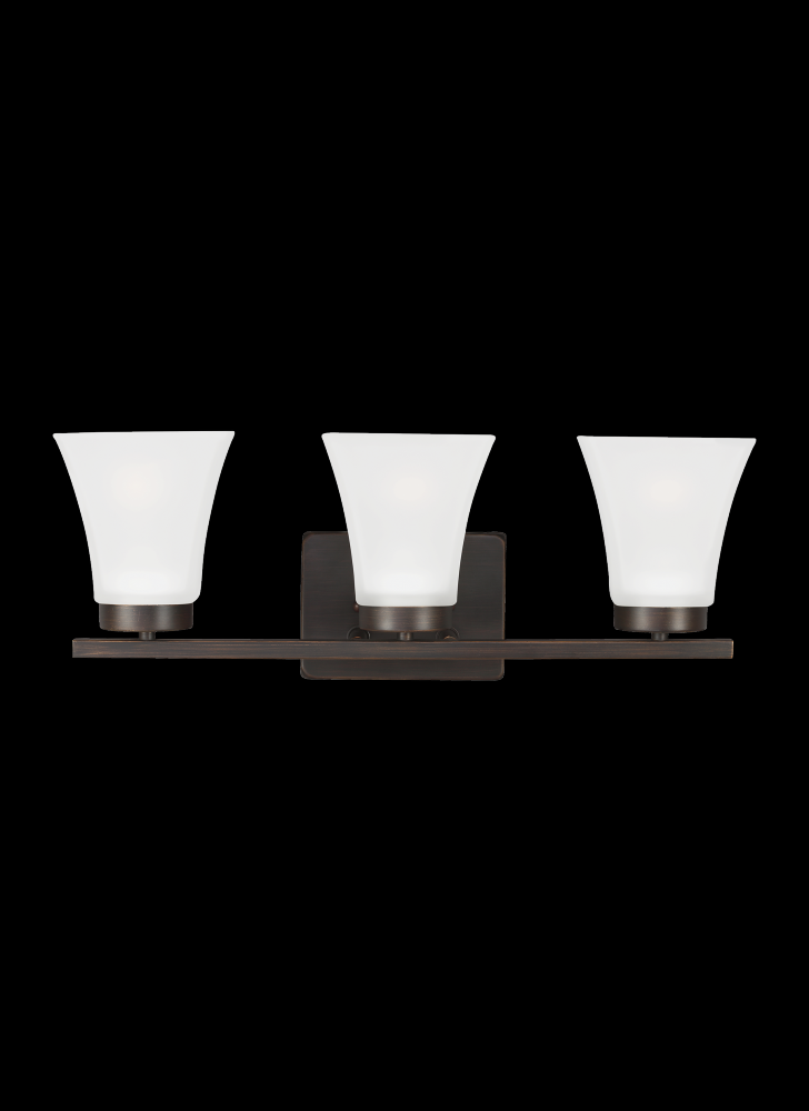 Bayfield contemporary 3-light indoor dimmable bath vanity wall sconce in bronze finish with satin et
