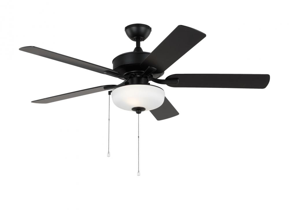 Linden 52'' traditional dimmable LED indoor/outdoor midnight black ceiling fan with light ki