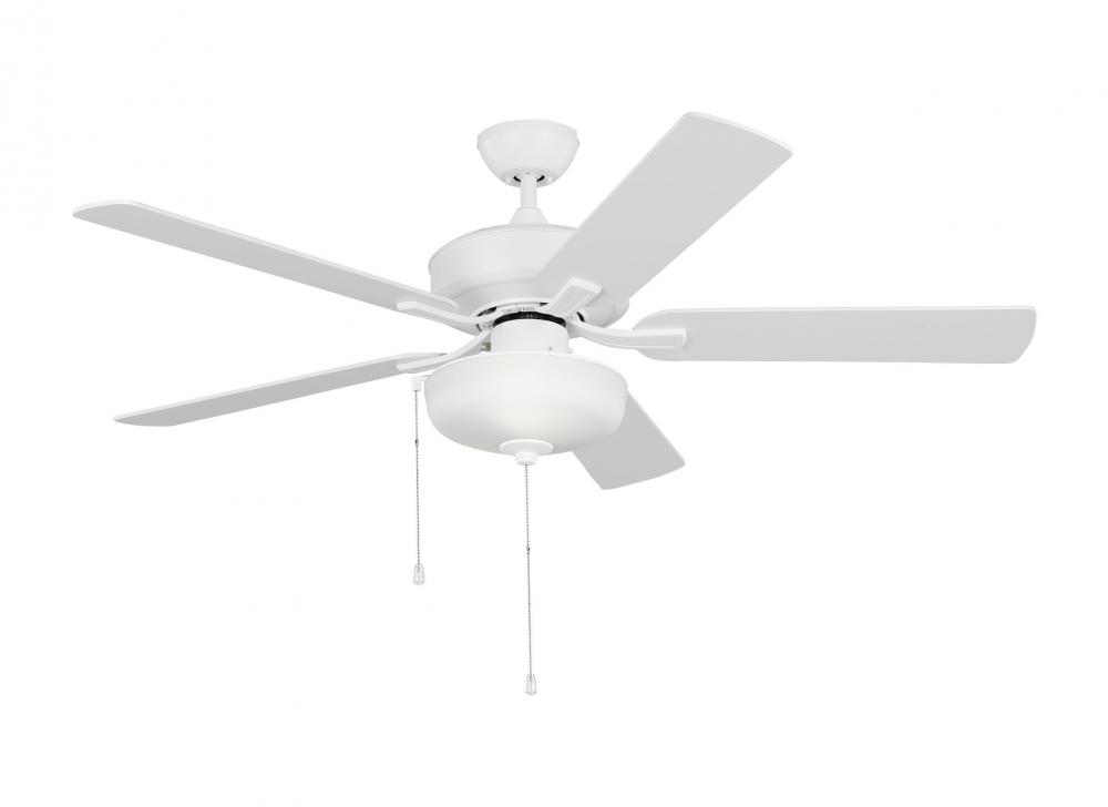Linden 52'' traditional dimmable LED indoor/outdoor matte white ceiling fan with light kit a