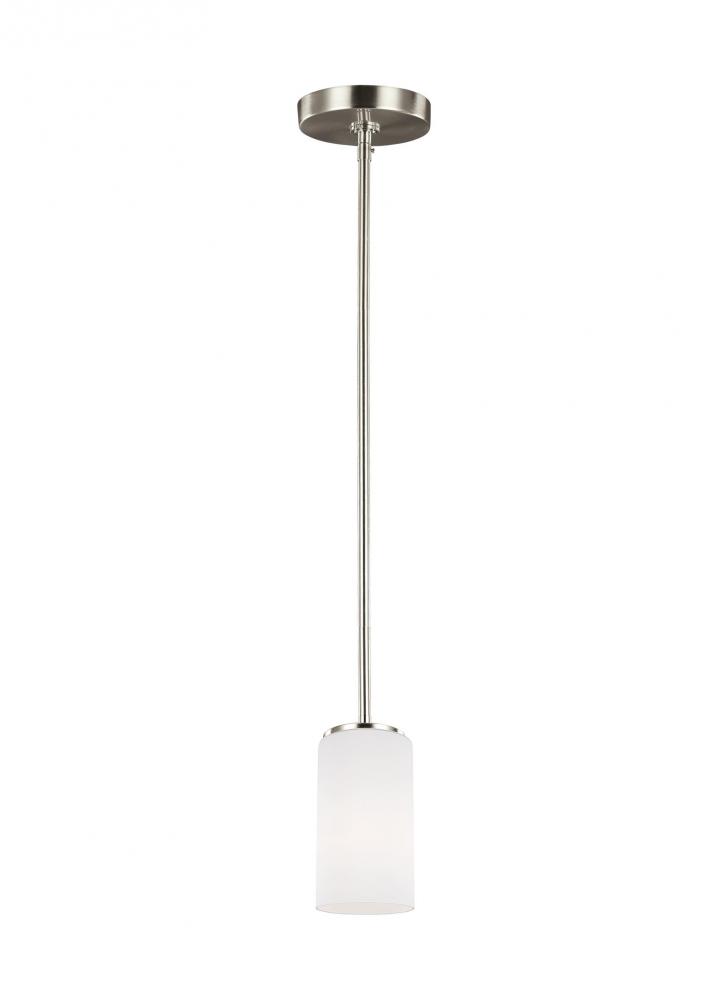 Alturas contemporary 1-light LED indoor dimmable ceiling hanging single pendant light in brushed nic