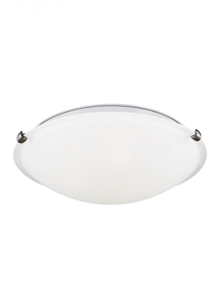 Clip Ceiling transitional 2-light LED indoor dimmable flush mount in brushed nickel silver finish wi