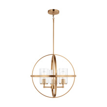 Generation Lighting 3124673-848 - Alturas indoor dimmable 3-light single tier chandelier in satin brass with spherical steel frame and