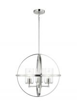 Generation Lighting 3124673-962 - Alturas indoor dimmable 3-light single tier chandelier in brushed nickel with spherical steel frame