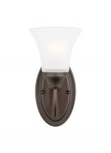 Generation Lighting 41806-710 - Holman traditional 1-light indoor dimmable bath vanity wall sconce in bronze finish with satin etche