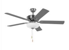 Generation Lighting 5LDDC52BSD - Linden 52'' traditional dimmable LED indoor brushed steel silver ceiling fan with light kit