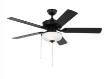 Generation Lighting 5LDO52MBKD - Linden 52'' traditional dimmable LED indoor/outdoor midnight black ceiling fan with light ki