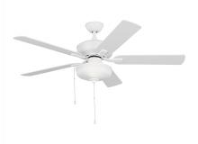 Generation Lighting 5LDO52RZWD - Linden 52'' traditional dimmable LED indoor/outdoor matte white ceiling fan with light kit a