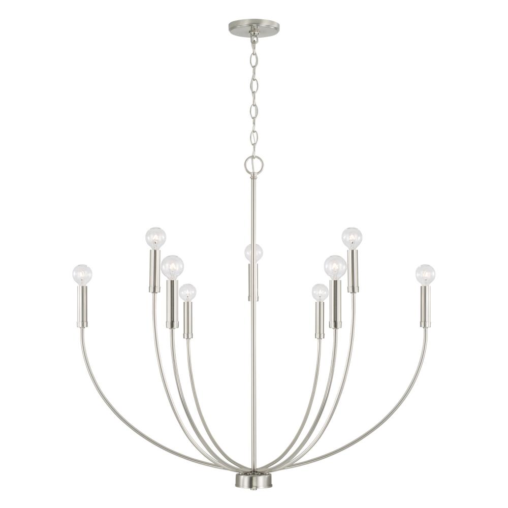 8-Light Chandelier in Brushed Nickel