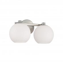 Capital 152121BN-548 - 2-Light Circular Globe Vanity in Brushed Nickel with Soft White Glass