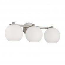Capital 152131BN-548 - 3-Light Circular Globe Vanity in Brushed Nickel with Soft White Glass