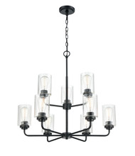 Millennium 9609-MB - Moven 9-Light Chandelier Ceiling Light Matte Black