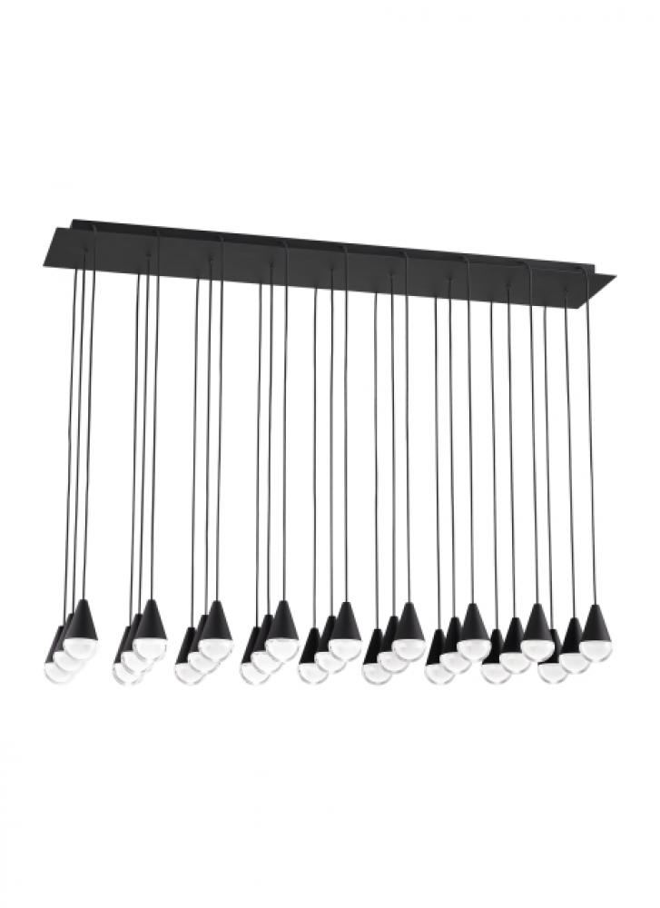 Modern Cupola dimmable LED 27-light Chandelier Ceiling Light in a Nightshade Black finish