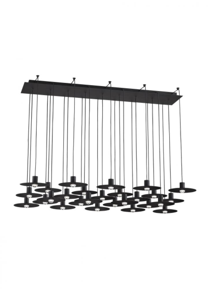Modern Eaves dimmable LED 27-light in a Nightshade Black finish Ceiling Chandelier