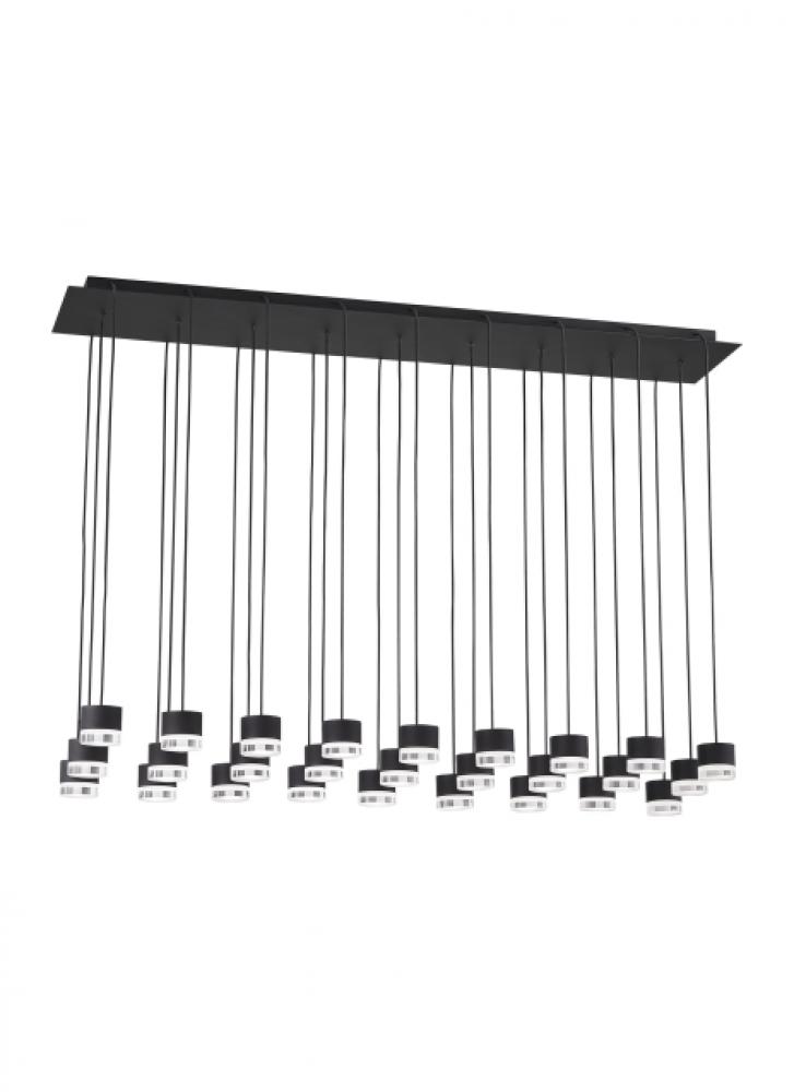 Modern Gable dimmable LED 27-light Ceiling Chandelier in a Nightshade Black finish
