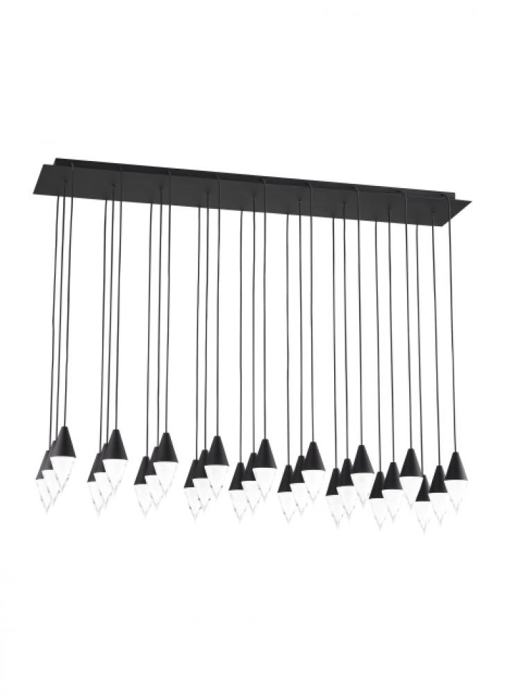 Modern Turret dimmable LED 27-light Ceiling Chandelier in a Nightshade Black finish