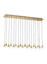 Visual Comfort & Co. Modern Collection 700TRSPCPA18TNB-LED930120 - Modern Cupola dimmable LED 18-light Chandelier Ceiling Light in a Natural Brass/Gold Colored finish