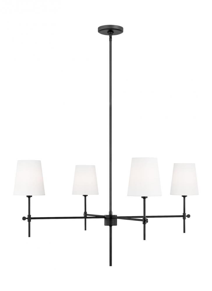 Baker modern 4-light LED indoor dimmable ceiling large chandelier pendant light in midnight black fi