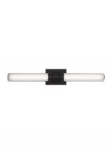 Visual Comfort & Co. Studio Collection 4504093S-112 - Kiel modern 1-light LED indoor dimmable medium bath vanity wall sconce in midnight black finish with