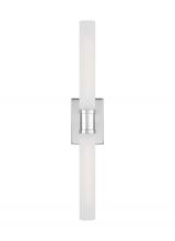 Visual Comfort & Co. Studio Collection 4665002-05 - Keaton modern industrial 2-light indoor dimmable large bath vanity wall sconce in chrome finish with