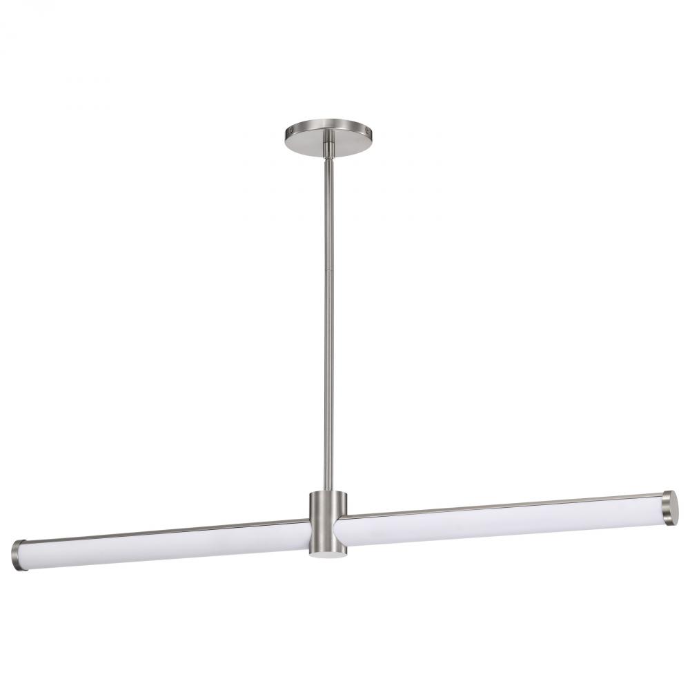 Bowman; 36 Inch LED Island Pendant; Brushed Nickel; Acrylic Lens