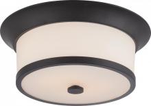 Nuvo 60/5560 - Mobili - 2 Light Flush with Satin White Glass - Aged Bronze Finish