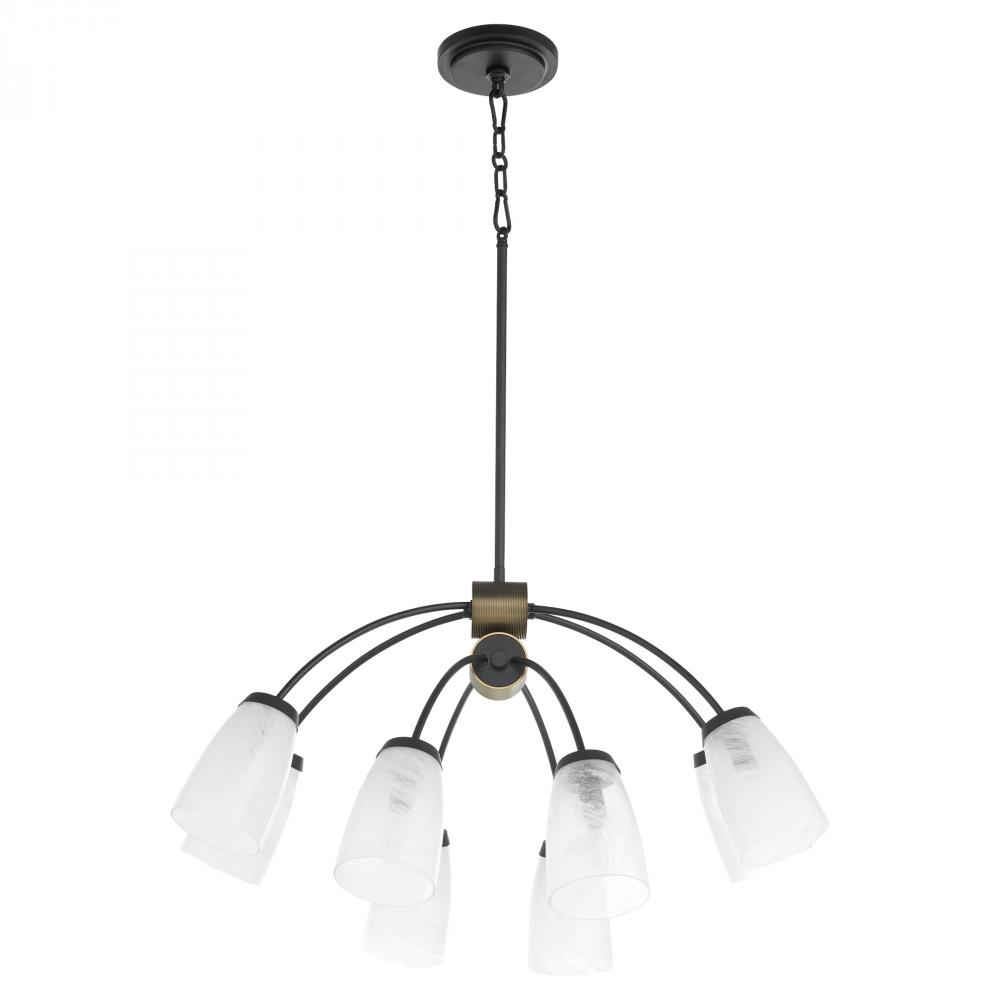 Arpeggio 8 Light Chandelier, Matte Black