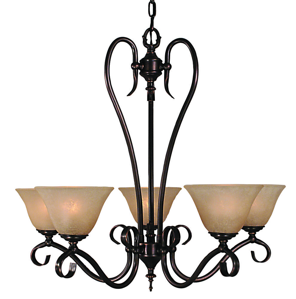 5-Light Harvest Bronze Black Forest Dining Chandelier