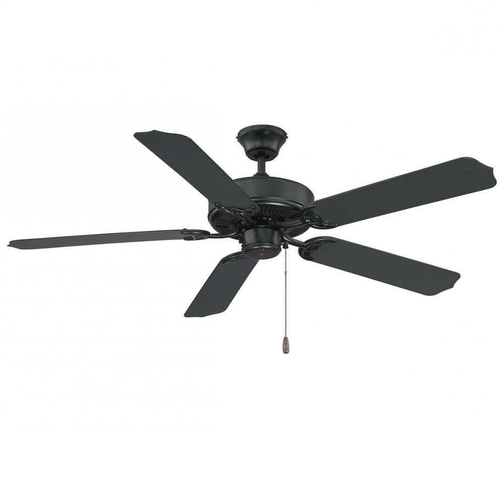 52" Outdoor Ceiling Fan in Matte Black