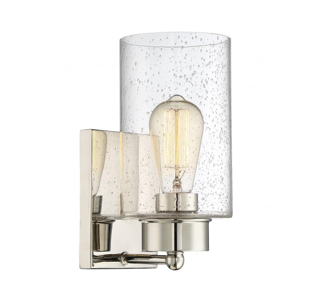 1-Light Wall Sconce in Polished Nickel