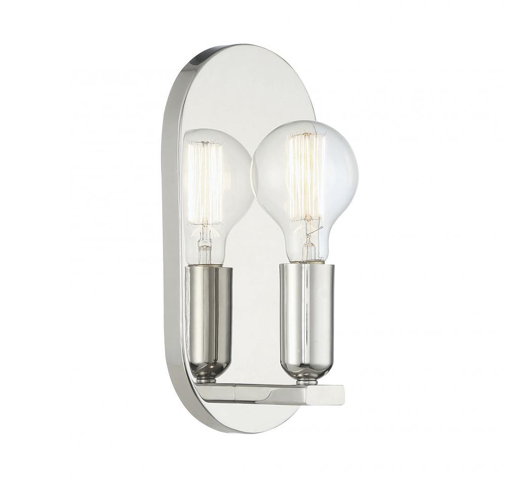 1-Light Wall Sconce in Polished Nickel