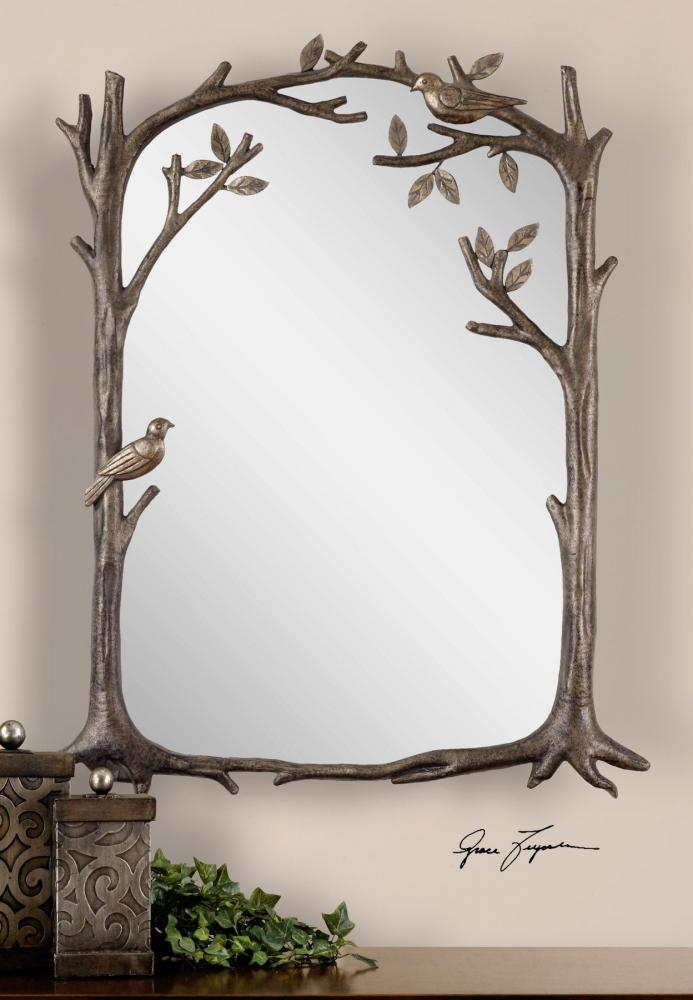 Perching Birds Small Decorative Mirror