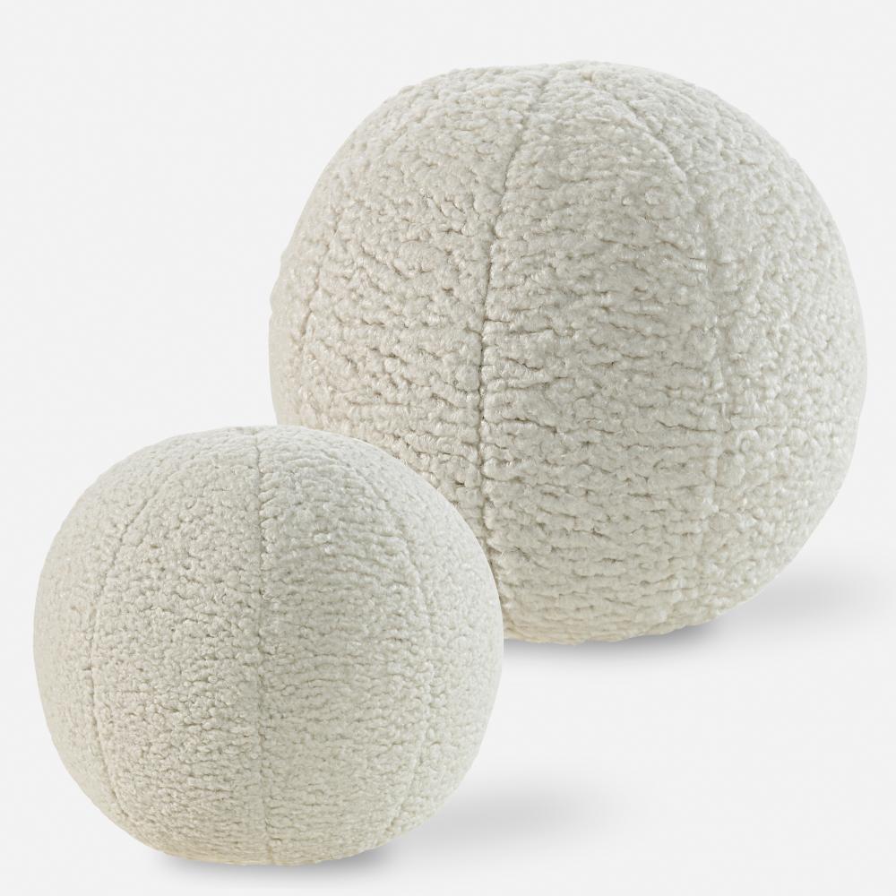 Capra Ball Sheepskin Pillows, S/2