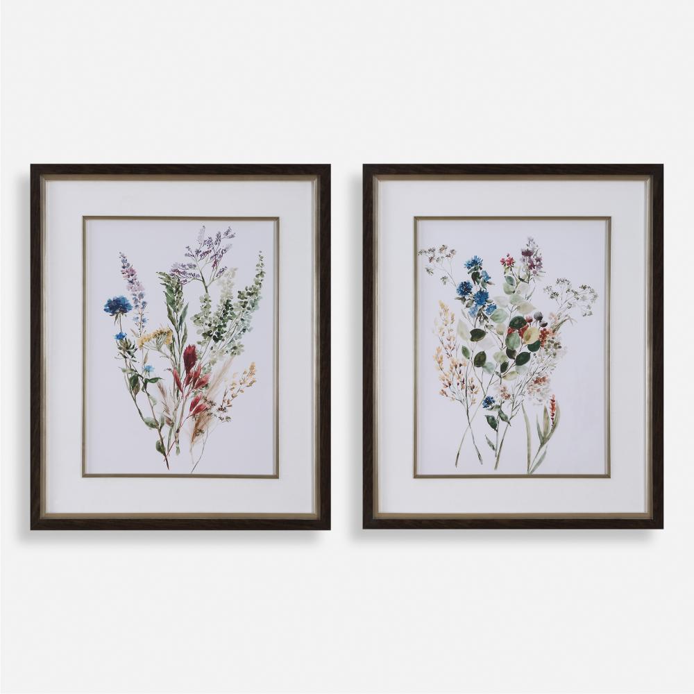 Delicate Flowers Framed Prints, S/2