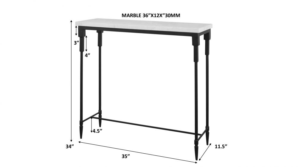 Uttermost Bourges White Marble Console Table