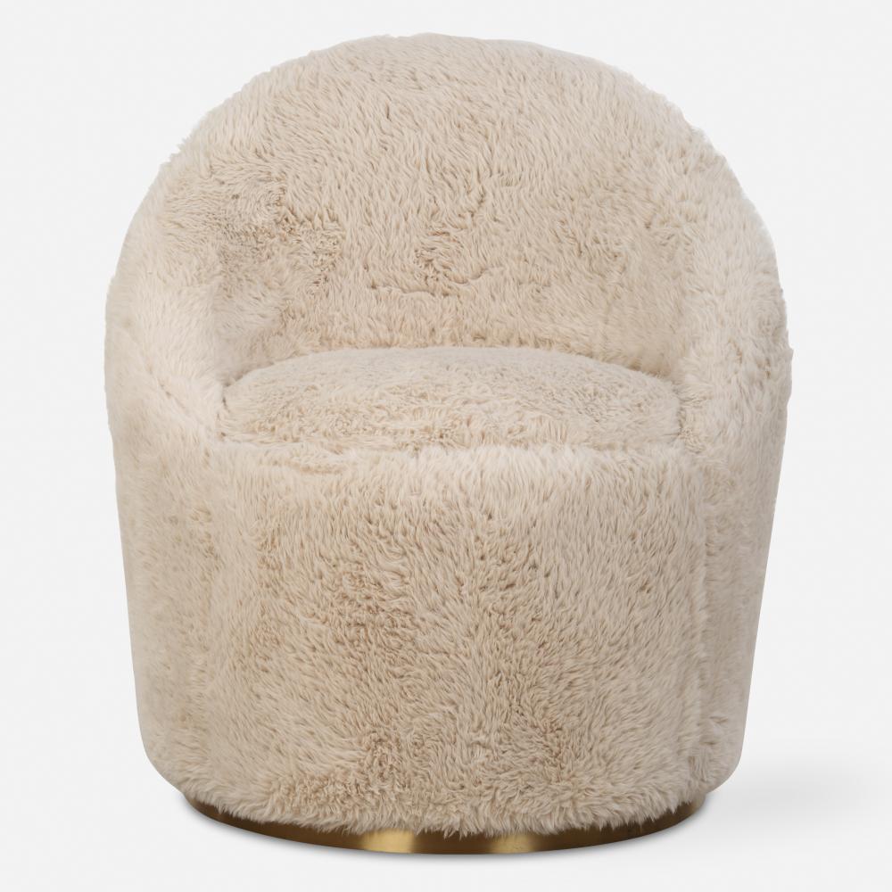 Uttermost Crue Sheepskin Swivel Chair