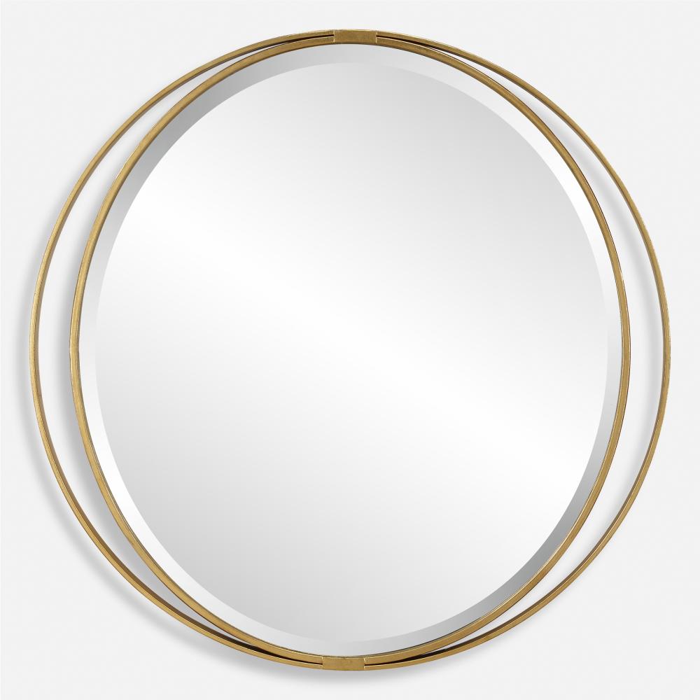 Rhodes Gold Round Mirror