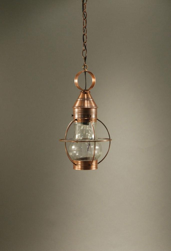 Caged Pear Hanging Antique Brass Medium Base Socket Clear Glass