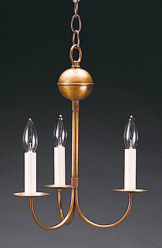 Hanging J-Arms Dark Brass 3 Candelabra Sockets