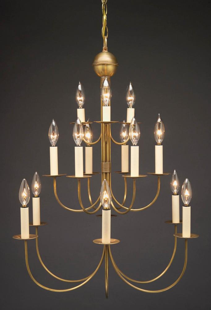 Hanging 3 Tier J-Arms Antique Brass 15 Candelabra