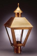 Northeast Lantern 1113-VG-CIM-FST - Post Verdi Gris Medium Base Socket With Chimney Frosted Glass