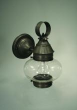 Northeast Lantern 2025-DB-MED-CLR - Onion Wall No Cage Dark Brass Medium Base Socket Clear Glass