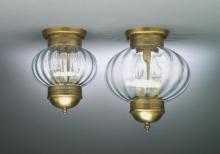 Northeast Lantern 2034G-VG-LT2-CLR - Onion Flush With Galley No Cage Verdi Gris 2 Candelabra Sockets Clear Glass