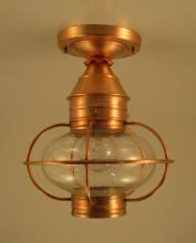 Northeast Lantern 2524-AB-MED-CLR - Caged Onion Flush Antique Brass Medium Base Socket Clear Glass
