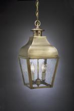 Northeast Lantern 7632-AB-LT2-CLR - Curved Top Hanging Antique Brass 2 Candelabra Sockets Clear Glass