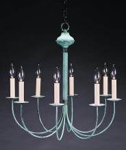 Northeast Lantern 908-VG-LT8 - Hanging J-Arms Verdi Gris 8 Candelabra Sockets